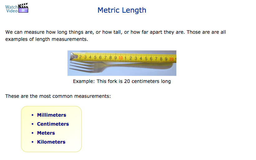 Meters (m, cm, km) - GRE 4th Grade Website